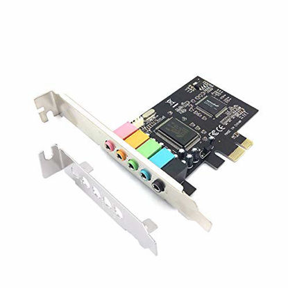 Picture of Padarsey PCIe Sound Card, 5.1 Internal Sound Card for PC Windows 7 with Low Profile Bracket, 3D Stereo PCI-e Audio Card, CMI8738 Chip 32/64 Bit Sound Card PCI Express Adapter