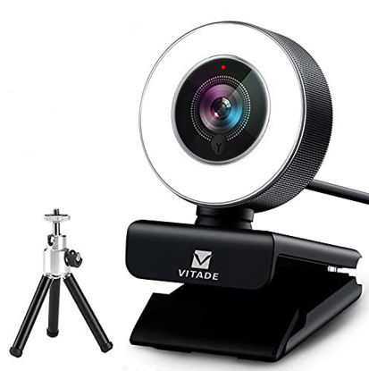 Picture of Streaming Webcam 1080P with Adjustable Ring Light, Advanced Auto-Focus with Tripod Vitade 960A HD USB Web Cam for Xbox Gaming Conferencing Video Chatting Mac Desktop Computer Laptop Wide Angle Webcam