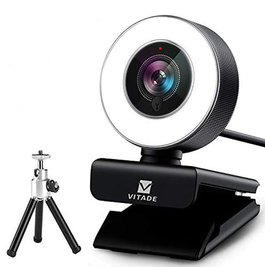 Picture of Streaming Webcam 1080P with Adjustable Ring Light, Advanced Auto-Focus with Tripod Vitade 960A HD USB Web Cam for Xbox Gaming Conferencing Video Chatting Mac Desktop Computer Laptop Wide Angle Webcam