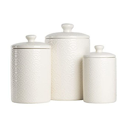 Picture of 10 Strawberry Street Kitchen Canister Set, 3 Piece, Tide White