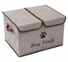 Picture of Morezi Large Dog Toys Storage Box Canvas Storage Basket Bin Organizer with Lid - Perfect Collapsible Bin for Organizing Dog Cat Toys and Accessories - LightGray