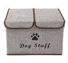 Picture of Morezi Large Dog Toys Storage Box Canvas Storage Basket Bin Organizer with Lid - Perfect Collapsible Bin for Organizing Dog Cat Toys and Accessories - LightGray