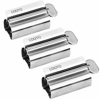 Picture of Toothpaste Squeezer - Metal Tube Squeezer Stainless Steel Tube Wringer UDQYQ Toothpaste seat Holder Stand (3 Pack)