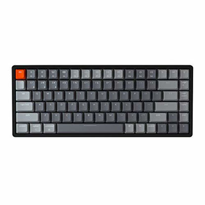 Picture of Keychron K2 Wireless Bluetooth/USB Wired Gaming Mechanical Keyboard, Compact 84 Keys RGB LED Backlight N-Key Rollover, Aluminum Frame for Mac Windows, Gateron Red Switch, Version 2