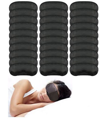 Picture of Eye Mask Sleep Masks Sleeping Mask Blindfold Eye Cover Team Building Games Party with Nose Pad and Adjustable Strap for Women Men Kids 4 Layers Black (30 pack)