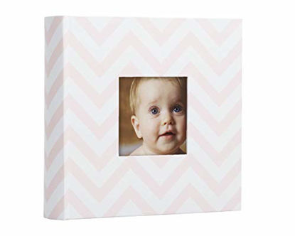 Picture of Pearhead Baby Photo Album, Baby Shower Gift, Pink Chevron