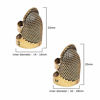 Picture of 4 Pack Sewing Thimble Finger Protector, Adjustable Finger Metal Shield Protector Pin Needles Sewing Quilting Craft Accessories DIY Sewing Tools Needlework(2 Sizes)
