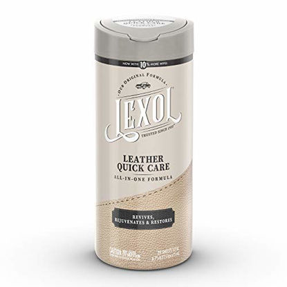 Picture of Lexol All Leather Quick Care All-in-One Formula, Best Leather Cleaner and Conditioner, for Use on Leather Apparel, Furniture, Auto Interiors, Shoes, Bags, 28-Count Sheet Wipes,E301500100