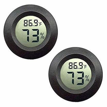 Picture of JEDEW 2-Pack Mini Hygrometer Thermometer Digital LCD Monitor Indoor/Outdoor Humidity Meter Gauge Temperature for Humidifiers Dehumidifiers Greenhouse Reptile Plant Humidor Fahrenheit() or Celsius()