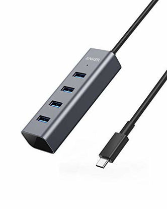 Picture of Anker USB C Hub, Aluminum USB C Adapter with 4 USB 3.0 Ports, for MacBook Pro 2018/2017, ChromeBook, XPS, Galaxy S9/S8, and More