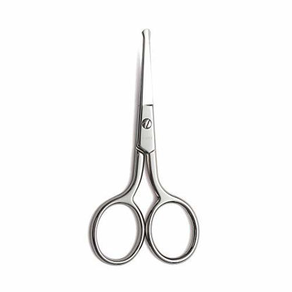 Picture of LIVINGO Premium Manicure Rounded Tip Scissors Multi-purpose Stainless Steel Cuticle Pedicure Beauty Grooming Kit for Nail, Eyebrow, Eyelash, Dry Skin, Nose Hair 3.5 inch