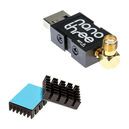 Picture of NooElec NESDR Nano 3 - Premium Tiny RTL-SDR w/Aluminum Enclosure, 0.5PPM TCXO, SMA & MCX Input & Custom Heatsink. RTL2832U & R820T2-Based Software Defined Radio