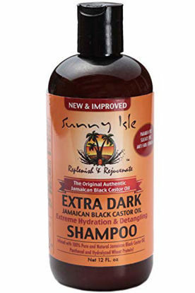 Picture of Sunny Isle Extra Dark Jamaican Black Castor Oil Extreme Hydration And Detangling Shampoo, Black, 12 Fluid Ounce