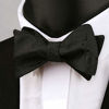 Picture of Alizeal Mens Paisley Jacquard Self Bow Tie Pocket Square Set (Black)