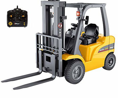 Picture of Top Race Jumbo Remote Control Forklift 13 Inch Tall, 8 Channel Full Functional Professional RC Forklift Construction Toys, High Powered Motors, 1:10 Scale - Heavy Metal - (TR-216)