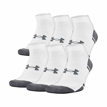 Picture of Under Armour Adult Resistor 3.0 Low Cut Socks (6 and 12 Pack) , White/Graphite (6-Pairs) , Large