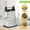 Picture of Professional Box Grater, Stainless Steel with 4 Sides, Best for Parmesan Cheese, Vegetables, Ginger, XL Size, Black