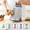 Picture of Professional Box Grater, Stainless Steel with 4 Sides, Best for Parmesan Cheese, Vegetables, Ginger, XL Size, Black