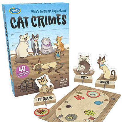 Picture of ThinkFun Cat Crimes Brain Game and Brainteaser for Boys and Girls Age 8 and Up - A Smart Game with a Fun Theme and Hilarious Artwork