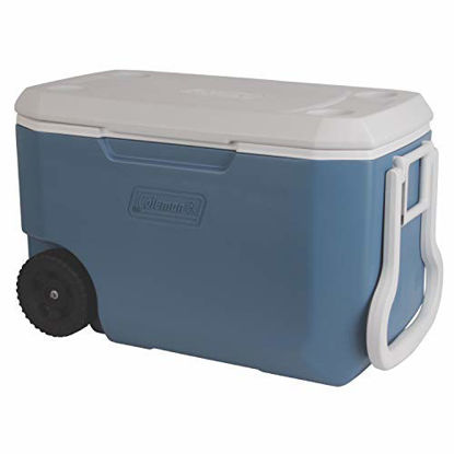 Picture of Coleman Rolling Cooler | 62 Quart Xtreme 5 Day Cooler with Wheels | Wheeled Hard Cooler Keeps Ice Up to 5 Days, Blue