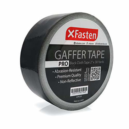 Picture of XFasten Gaffer Tape Pro, Black, 2-Inches X 30 Yards- Premium Grade Matte Black Gaff Main Stage Tape for Photographers, Interior Designers and Professionals