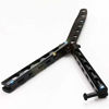 Picture of Anlado Balisong Butterfly Knife Trainer Practice with O-ring Latch - Enhanced Version - Black Metal Steel - no Offensive Blade - for Beginner, Children, Butterfly Knives Lover and more