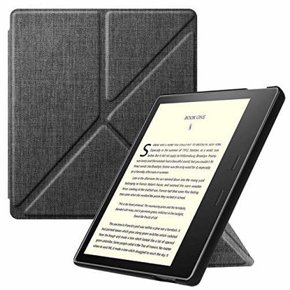 Picture of Fintie Origami Case for All-New Kindle Oasis (10th Generation, 2019 Release and 9th Generation, 2017 Release) - Slim Fit Stand Cover Support Hands Free Reading with Auto Wake Sleep, Denim Charcoal