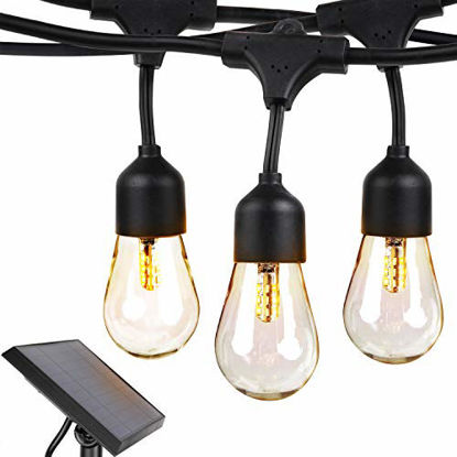 Picture of Brightech Ambience Pro - Weatherproof, Solar Power Outdoor String Lights - 27 Ft Hanging Edison Bulbs Create Bistro Ambience in Your Yard - Commercial Grade, Shatterproof - 1W LED, Soft White Light