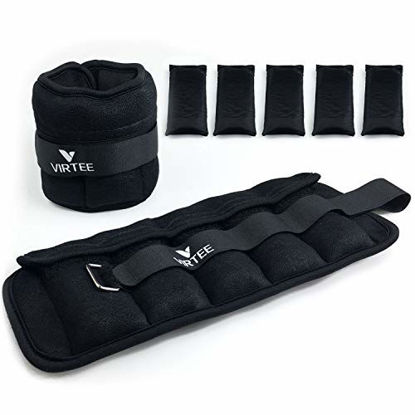 Picture of Virtee Adjustable Ankle Weights Set 4 6 8 10 LBS for Women and Men, Strength Training Wrist Arm Leg Weight for Jogging, Gymnastics, Aerobics, Physical Therapy