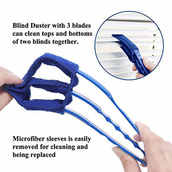 GetUSCart HIWARE Window Blind Cleaner Duster Brush with 5 Microfiber