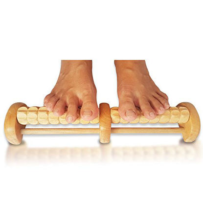 Picture of (New) TheraFlow Foot Massager Roller. Plantar Fasciitis, Trigger Point Therapy - Acupressure Reflexology Tool for Foot Pain, Relaxation, Stress Relief and Diabetic Neuropathy. Foot Pain Relief