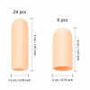 Picture of 30 Pieces Gel Finger Protector Finger Cots Silicone Finger Cover Cap Gel Finger Sleeves Finger Support for Finger Cracking, Finger Trigger (Apricot)