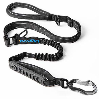 Picture of IOKHEIRA Dog Leash, Dog Leash for Large Dogs, Multifunctional Dog Leashes for Medium Dogs, Adjustable Dog Leash with Car Seatbelt, 4-6 FT Strong Bungee Dog Leash