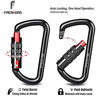 Picture of 3inch Locking Carabiner Clips-Twist Auto Lock Caribeener, Heavy Duty keychain key carabeaner hooks, 7075 Aerial Aluminum Ultra Light, for Hammock, Hiking, Yoga Swing, Camping, Backpack etc, Black