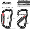 Picture of 3inch Locking Carabiner Clips-Twist Auto Lock Caribeener, Heavy Duty keychain key carabeaner hooks, 7075 Aerial Aluminum Ultra Light, for Hammock, Hiking, Yoga Swing, Camping, Backpack etc, Black