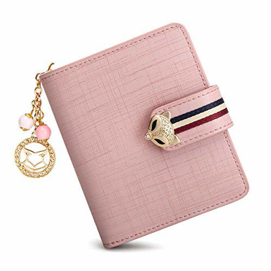 Amazon.com: POIUGOYA Slim Wallet for Women, Leather Bifold RFID Blocking  Credit Card Holder with Keychain, Zipper Coin Pocket & ID Window :  Clothing, Shoes & Jewelry