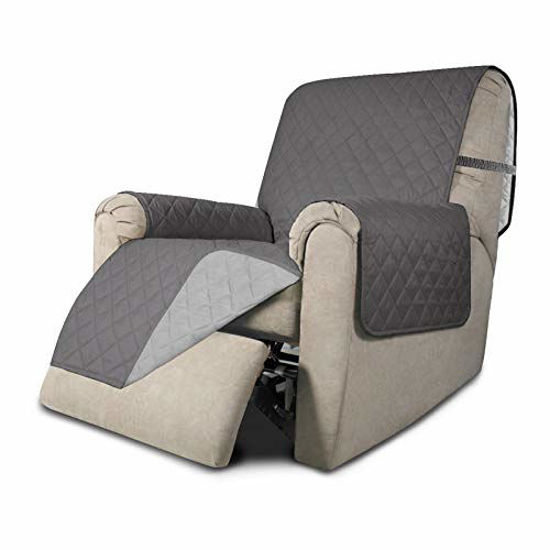 Getuscart Easy Going Recliner Sofa Slipcover Reversible Cover Furniture Protector Couch Water Resistant Elastic Straps Pets Kids Children Dog Cat Gray Light Getuscart Easy Going Recliner Sofa, Leather Recliner Sofa Slipcover