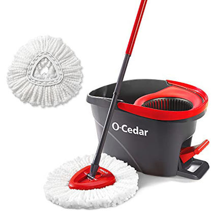 Picture of O-Cedar Easywring Microfiber Spin Mop & Bucket Floor Cleaning System with 1 Extra Refill