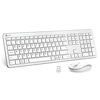 Picture of iClever GK08 Wireless Keyboard and Mouse - Rechargeable Wireless Keyboard Ergonomic Full Size Design with Number Pad, 2.4G Stable Connection Slim White Keyboard and Mouse for Windows, Mac OS Computer