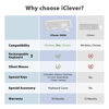 Picture of iClever GK08 Wireless Keyboard and Mouse - Rechargeable Wireless Keyboard Ergonomic Full Size Design with Number Pad, 2.4G Stable Connection Slim White Keyboard and Mouse for Windows, Mac OS Computer