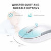 Picture of iClever GK08 Wireless Keyboard and Mouse - Rechargeable Wireless Keyboard Ergonomic Full Size Design with Number Pad, 2.4G Stable Connection Slim White Keyboard and Mouse for Windows, Mac OS Computer