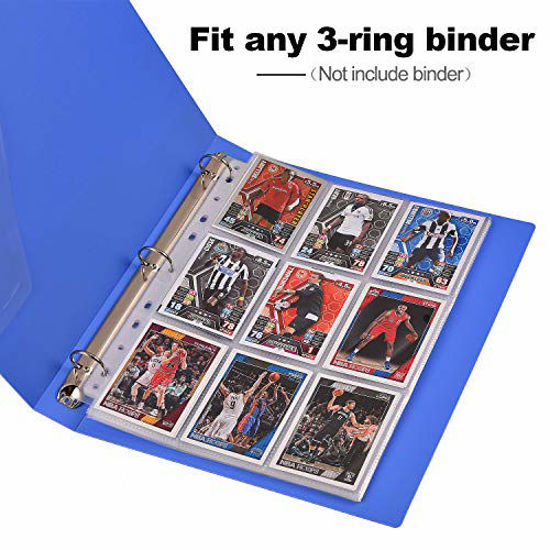 card binder sleeves target Performore 9-pocket Trading Card Binder Sleeves for 3 Ring Binders | Baseball, Sports Card Protector Sheets | Plastic Top Loader Pages