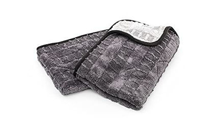 Picture of The Rag Company - The Gauntlet Drying Towel - 70/30 Blend Korean Microfiber, Designed to Dry Vehicles Faster, More Thoroughly & More Gently Than Others, 900gsm, 15in x 24in, Ice Grey + Grey (2-Pack)