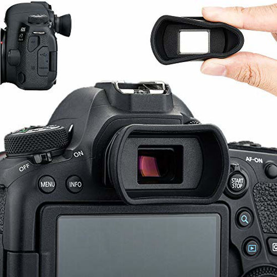 Picture of Soft Camera Eyecup Eyepiece Viewfinder Eyeshade for Canon EOS 6DM2 5DM2 6D 5D Mark II 90D 80D 77D 70D 60D 50D 4000D 2000D Rebel T100 T8i T7i T7 T6s T6i T6 T5i T5 T4i SL3 SL2 Replac Canon EB EF Eye Cup