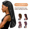 Picture of Long Satin Bonnet Sleep Cap,Black Extra Large Silk Bonnet for Natural Hair, Bonnets for Women Night Sleep,Wide Elastic Band, Very Soft & Comfortable (black)
