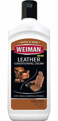 Picture of Weiman 3 in 1 Deep Leather Cleaner & Conditioner Cream - Restores Leather Surfaces - Use on Leather Furniture, Car Seats, Shoes, Bags, Jackets, Saddles