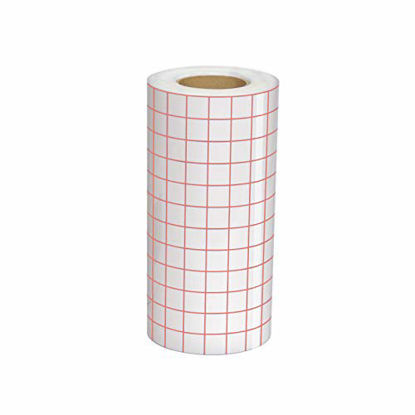 Picture of Clear Vinyl Transfer Paper Tape Roll 6" x 50 Feet Clear w/Red Alignment Grid - Application Transfer Tape Perfect for Self Adhesive Vinyl for Signs Stickers Decals Walls Doors & Windows