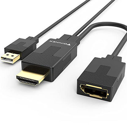 FOINNEX HDMI to DisplayPort (DP) Cable 6ft, Transmits Signal only from HDMI  Output to DisplayPort Input, HDMI to DP Cord Supports 4K@60Hz for