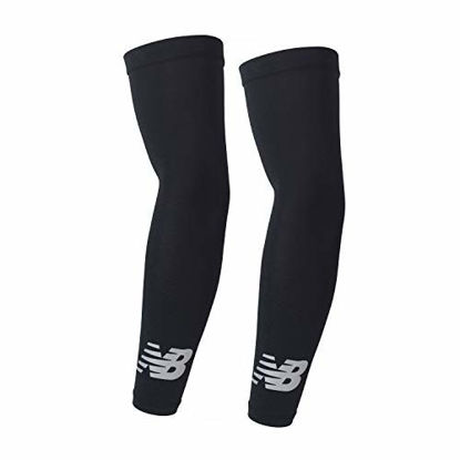 Picture of New Balance Unisex Outdoor Sports Compression Arm Sleeves, Arm Warmer, Black, Small and Medium(1 Pair)