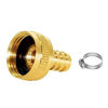 Picture of Joywayus 2Pcs 1/2" Barb x 3/4" Female GHT Thread Swivel Brass Garden Water Hose Pipe Connector Copper Fitting with Stainless Clamp House/Boat/Lawn/Power Wash/Irrigation